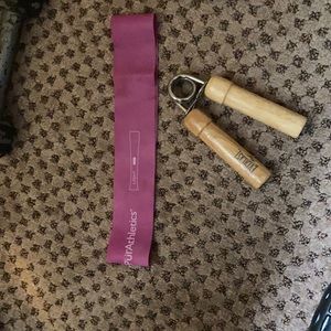 Resistance band plus hand gripper (strength)